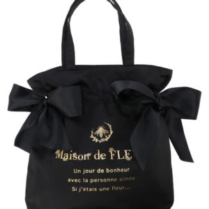 日本 Maison de FLEUR 蝴蝶結 絲絹布 側孭袋 TOTE