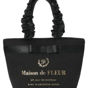日本 Maison de FLEUR 通勤 側孭袋 手袋 TOTE ブランドロゴフリルハンドルトートSバッグ