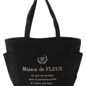 日本Maison de FLEUR 刺繡 帆布袋 サイドポケットＳ／Mトートバッグ