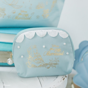 日本Maison de FLEUR Disney Ariel 小魚仙 花邊 海洋風 熨金手袋 收納袋 HANDBAG POUCH フリルハンドルトートバッグ