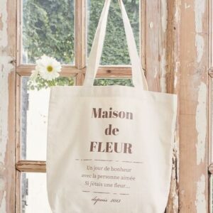 日本Maison de FLEUR 熨畫字母 A4 帆布袋 TOTE BAG ブランドロゴプリントトートバッグ