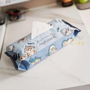 少量[現貨][滿$300+$68換]日本mofusand 帆布 鯊魚貓 紙巾套ティッシュケース(さめ) マリモクラフト