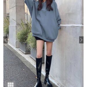 搶呀😍有插袋👍🏻日本GRL 抓毛 連身裙款 長衛衣 裏起毛BIGパーカーワンピース[pm164]