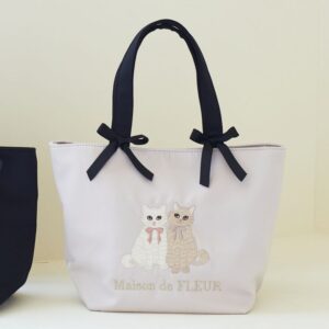 大可愛🐱日本Maison de FLEUR 貓咪 刺繡 手提袋 ねこ刺繍トートバッグ