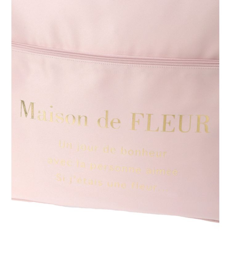 日本Maison de FLEUR 雙蝴蝶結 緞面 拉鏈旅行袋 サテンキャリーオンバッグ
