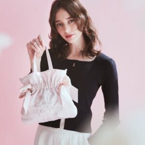 日本Maison de FLEUR 櫻花雙蝴蝶結2Way手袋 斜孭袋 sakuraダブルリボン2Wayトートバッグ