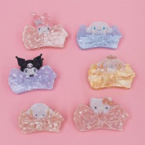 日本Maison de FLEUR x Sanrio 玳瑁貝殼色 鯊魚髮夾 ヘアクリップ 玉桂狗Cinnamoroll Kogimyun Kuromi 布甸狗PompomPurin My Melody Hello Kitty