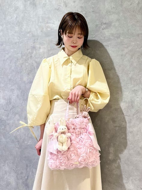 日本Maison de FLEUR 雙蝴蝶結 緞面 拉鏈旅行袋 サテンキャリーオンバッグ