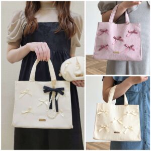 [包順豐自取🧧]日本Maison de FLEUR 蝴蝶蝴蝶蝴蝶結🎀🎀🎀小手袋 リボンリボンリボントートバッグ