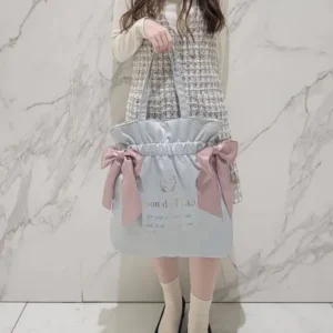 [可放A4]Maison de FLEUR 週年淺藍色特別版 TOTEBAG ダブルリボントートバッグ