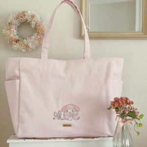 日本Maison de FLEUR My Melody 大側孭袋 蝴蝶結 收納袋 手袋 4件套 スクエアトートバッグ SANRIO