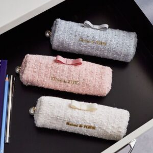 日本Maison de FLEUR 粗花呢 小香風 長型 收納袋 ツイードグログランリボンロングポーチ