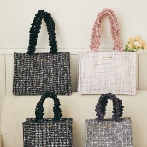 日本Maison de FLEUR 粗花呢方形托特包 ツイードスクエアトートMバッグ