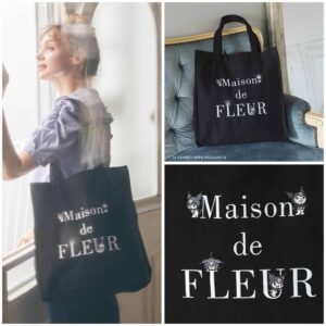 [清倉 包順豐自取❤️‍🔥][可放A4]日本Maison de FLEUR × Sanrio Kuromi 帆布袋 側孭袋