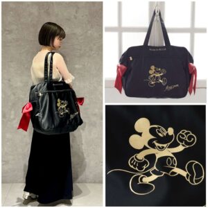 日本Maison de FLEUR Mickey Mouse 蝴蝶結 旅行袋 キャリーオンバッグ