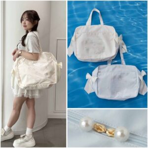 [包順豐自取🧧]日本Maison de FLEUR 海洋風貝殼印花旅行袋 シーシェルプリントキャリーオンバッグ