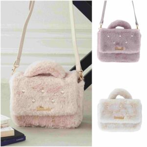日本Maison de FLEUR 毛毛珍珠 手袋 斜孭袋 メモリアルファーパール2Wayショルダーバッグ