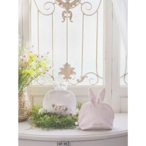 日本Maison de FLEUR 兔兔造型 玫瑰花 小收納袋 ラビットポーチ