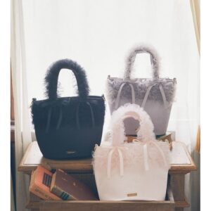 日本Maison de FLEUR 雪紡荷葉邊2WAY 斜孭手袋 チュールフリルハンドル2Wayトートバッグ