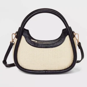 [包順豐自取🧧] Reitmans 草編 拼色 鬆弛感 2WAY 斜孭袋 手袋 Mini Straw Handbag