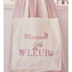 [清倉 包順豐自取❤️‍🔥][可放A4]日本Maison de FLEUR My Melody + Sweet Piano 方形帆布袋 マイメロディ　スクエアトートバッグ Sanrio