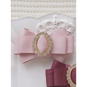 日本Maison de FLEUR 絲絨蝴蝶結髮夾ビジューバックルリボンバレッタ