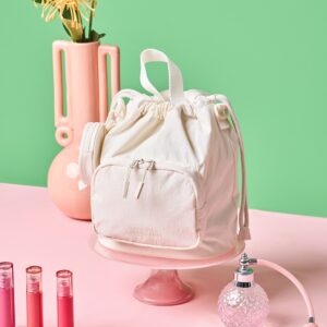 [包順豐自取🧧] 韓國National Geographic ADELIE 斜孭束繩水桶袋 Bucket Bag – IVORY/BLACK