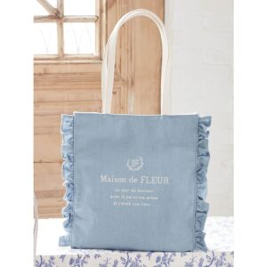 [可放A4💖]日本Maison de FLEUR 牛仔布 荷葉邊 側孭袋 デニムフリルトートバッグ