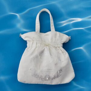 日本Maison de FLEUR 海洋風 貝殼印花 蝴蝶結 小手袋/側孭袋 シーシェルプリントリボン2Wayバッグ