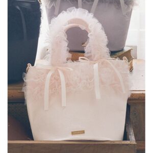 日本Maison de FLEUR 雪紡荷葉邊2WAY 斜孭手袋 チュールフリルハンドル2Wayトートバッグ