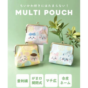 [包順豐自取🧧][2件$128]日本Chiikawa層次感刺繡工藝 開口散紙包 收納袋ちいかわ 畳刺繍がま口ミニポーチ