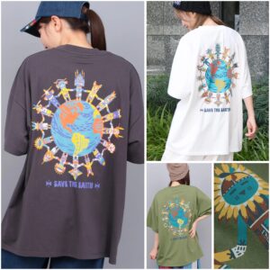[男女同款👦🏻👧🏻]日本TITICACA 趣怪印弟安人印花 OVERSIZED T恤チビカチナプリントＴシャツ【ユニセックス】