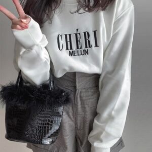 日本GRL Logo刺繡長袖衛衣 裏起毛ロゴ刺繍スウェット[pm103]