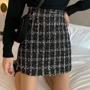 日本GRL 附安全褲內裡粗花呢梯形迷你裙インパン裏地付ツイード台形ミニスカート[cu317]