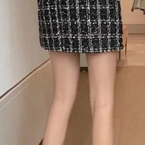 日本GRL 附安全褲內裡粗花呢梯形迷你裙インパン裏地付ツイード台形ミニスカート[cu317]