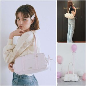 [包順豐自取🧧]日本Maison de FLEUR 側蝴蝶結 蓬蓬波士頓袋 サイドリボンパファーボストンバッグ