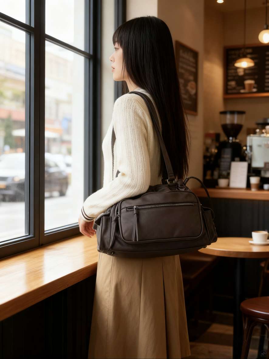 日本HEATHER 2WAY 柔軟仿皮 多分格雲朵包 2WAYマルチポケットBAG
